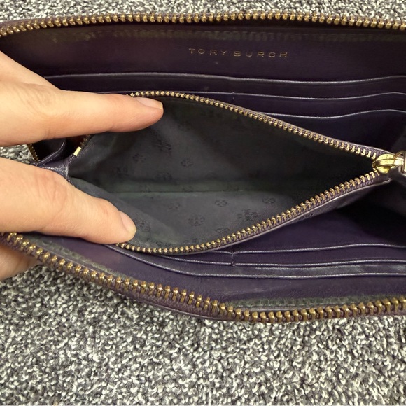 Tory Burch Ivy Zip Continental Wallet Nightshade Purple leather - Picture 10 of 12